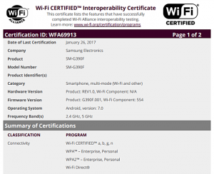 Samsung Smartphone WiFi License